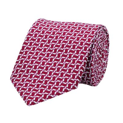 Pink Gift Box Combo with Microfiber Tie + Satin Pocket Square + Pink Stone Inlayed Chrome Plated Cufflinks Ideal for Gifting for Men