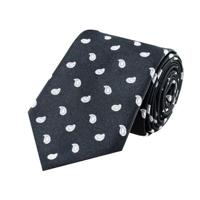 Black Gift Box Combo with Microfiber Tie + Microfiber Pocket Square + Black Stone Inlayed Chrome Plated Cufflinks Ideal for Gifting for Men