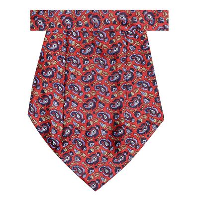 Tiekart men red paisely silk cravat