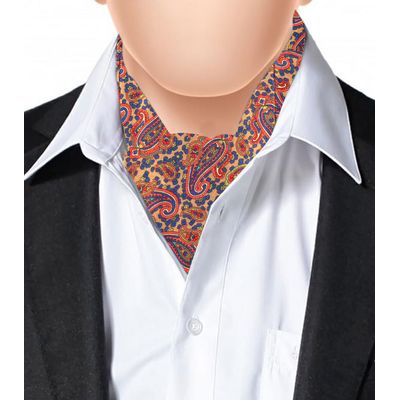 Cravat for Men- Yellow/Multi Silk Paisley Design