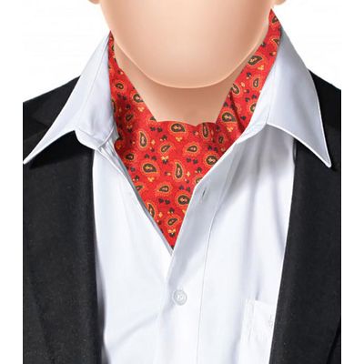 Cravat for Men- Red Silk Paisley Design