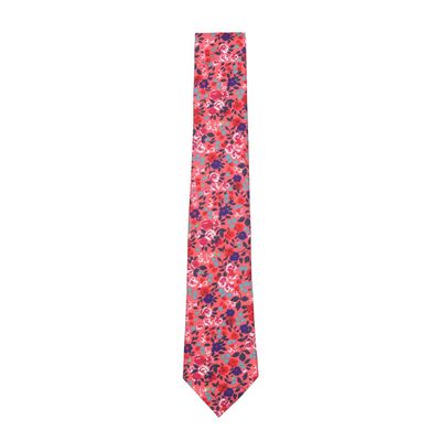 Multi Floral Design Micro Fiber Tie with Pocket Square Combo