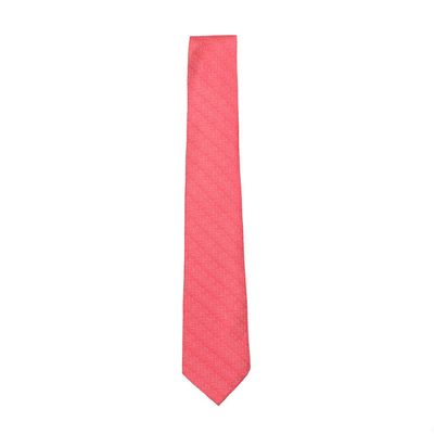 Coral Pink Impression Design Micro Fiber Tie with Pocket Square Combo