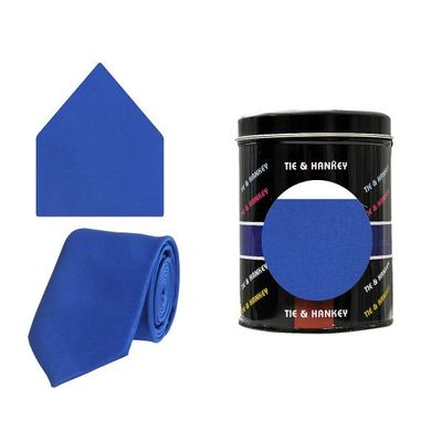 Tiekart cool combos blue plain solids  tie+pocketsquare