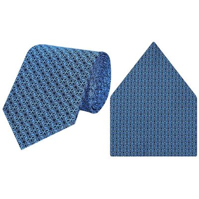 Tiekart cool combos blue floral tie+pocketsquare