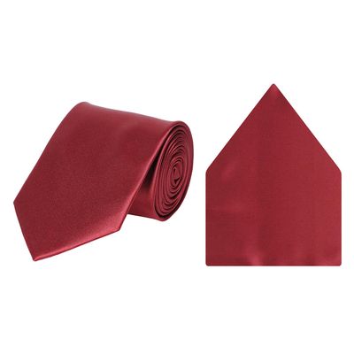 cool combos maroon plain solids tie+pocketsquare