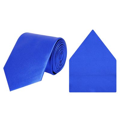 cool combos blue plain solids tie+pocketsquare