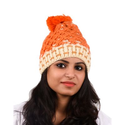 Tiekart women orange  wollen cap