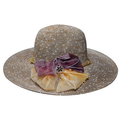 Light Brown Designer Summer Beach Sun Hat for Women