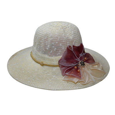 Cream Designer Summer Beach Sun Hat for Women