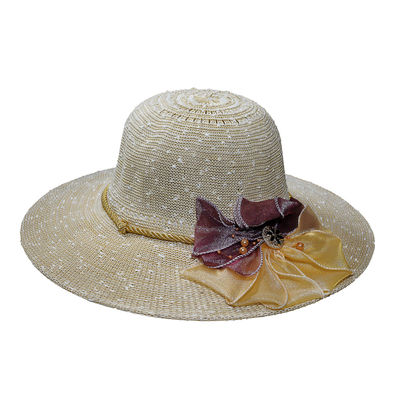 Light Brown Designer Summer Beach Sun Hat for Women