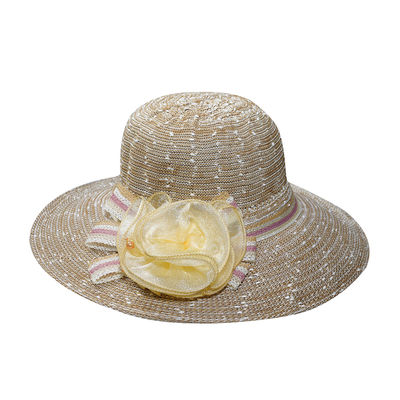 Light Brown Designer Summer Beach Sun Hat for Women