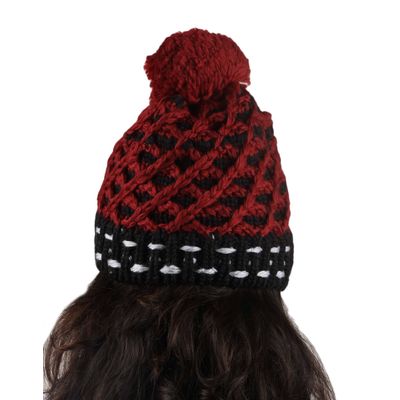 Tiekart women maroon  wollen cap