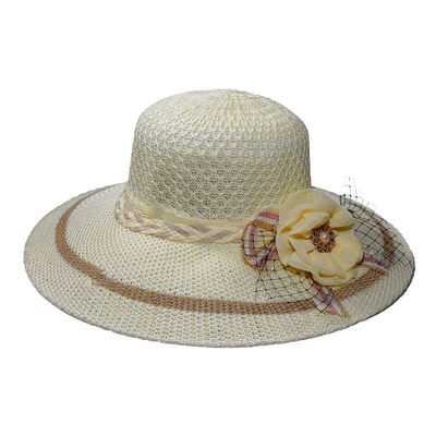 Cream Designer Summer Beach Sun Hat for Women