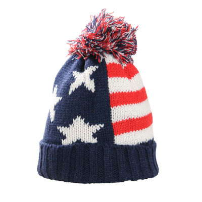 Red Blue Warm Knitted Winter Woolen Caps for Women