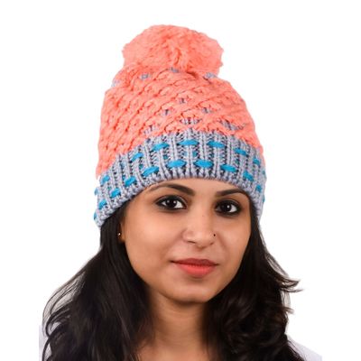 Tiekart women multi woollen cap