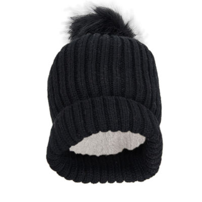 Black Warm Knitted Winter Woolen Fashionable Caps for Women