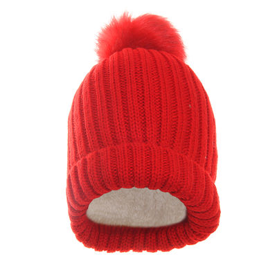 Red Warm Knitted Winter Woolen Fashionable Caps for Women