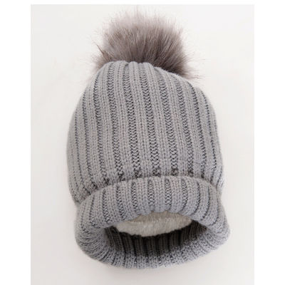 Grey Warm Knitted Winter Woolen Fashionable Caps for Women