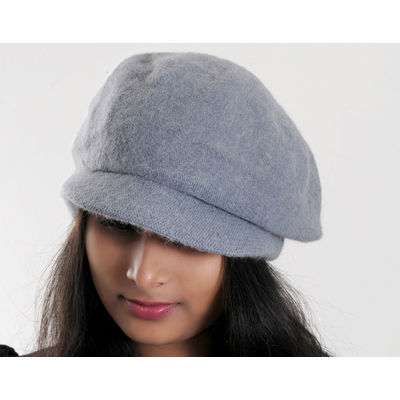 Grey Warm Winter Woolen Fashionable Caps for Women