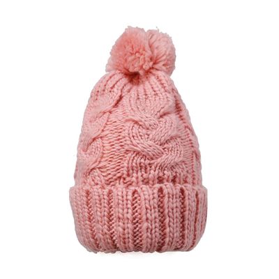 Peachish Pink  Warm Knitted Winter Woolen Fashionable Caps for Women