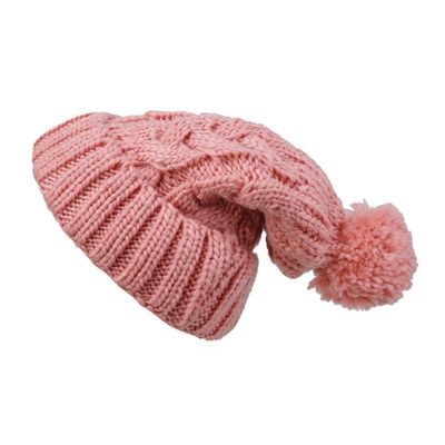 Peachish Pink  Warm Knitted Winter Woolen Fashionable Caps for Women