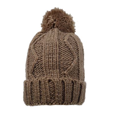 Brown Warm Knitted Winter Woolen Fashionable Caps for Women