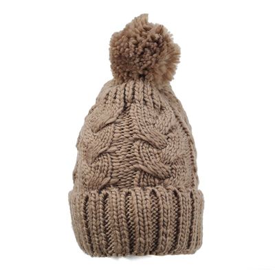 Brown Warm Knitted Winter Woolen Fashionable Caps for Women