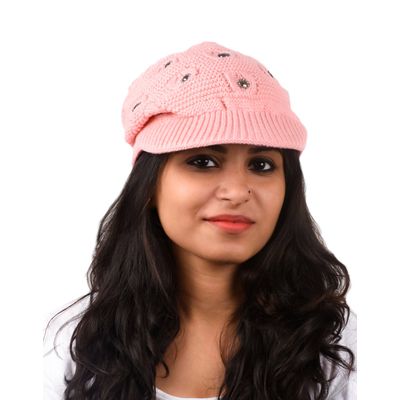 Tiekart women pink woollen cap