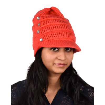 Tiekart women coral woollen cap