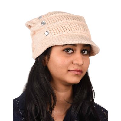 Tiekart women pink woollen cap