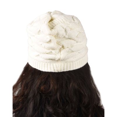 Tiekart women white woollen cap