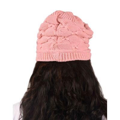 Tiekart women pink woollen cap