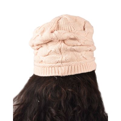 Tiekart women pink woollen cap