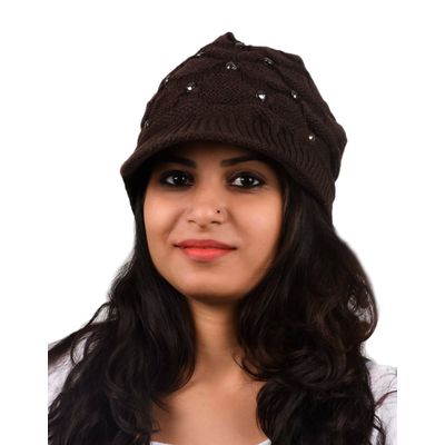 Tiekart women brown woollen cap