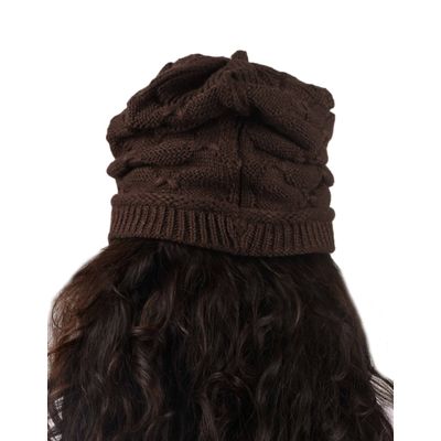 Tiekart women brown woollen cap