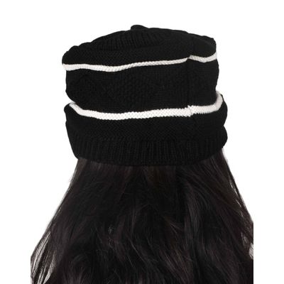 Tiekart women black  wollen cap