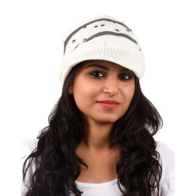 Tiekart women white woollen cap