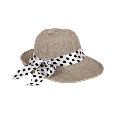 Tiekart women grey polka dot hat