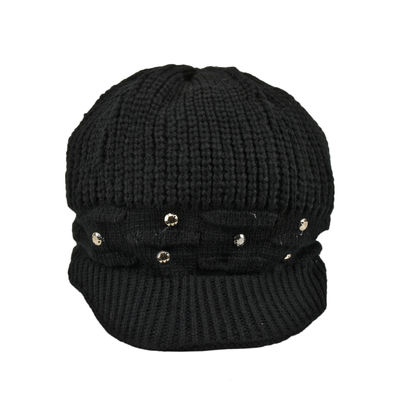 Tiekart women black  woollen cap