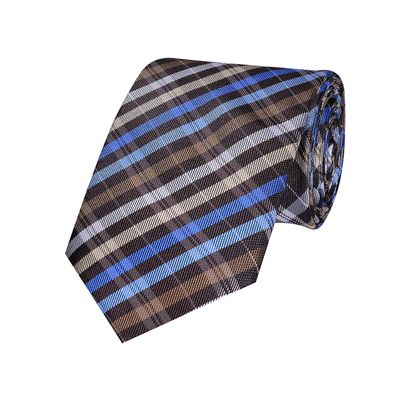 Grey Checks Micro Fiber Necktie for Men