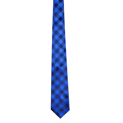 Blue Checks Micro Fiber Necktie for Men