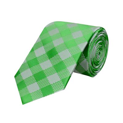 Green Checks Micro Fiber Necktie for Men