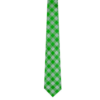 Green Checks Micro Fiber Necktie for Men