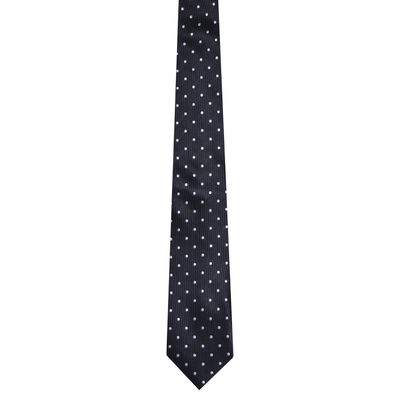 Black Polka Micro Fiber Necktie for Men