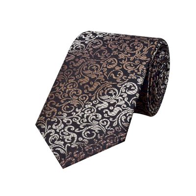 Black Paisley Micro Fiber Necktie for Men