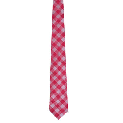 Pink Checks Micro Fiber Necktie for Men