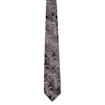 Grey Paisley Micro Fiber Necktie for Men