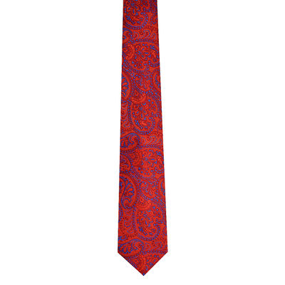 Orange Paisley Micro Fiber Necktie for Men