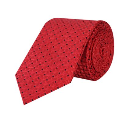 Men Tie - Red Designer Polka Dots ties for men